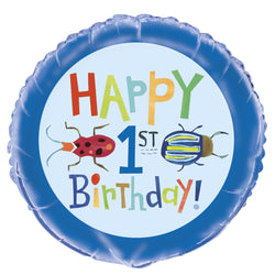 Bug 1st Birthday Round Foil Balloon 18