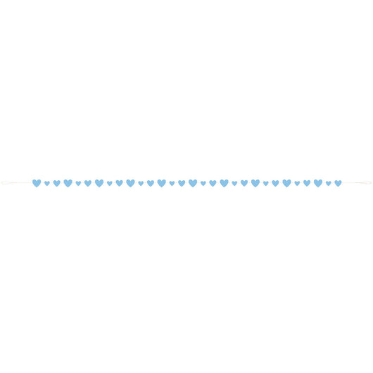 Blue Hearts Baby Shower Cut Out Garland, 9 ft