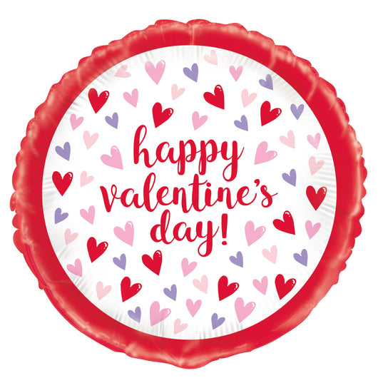 Sparkling Hearts Round Foil Balloon 18