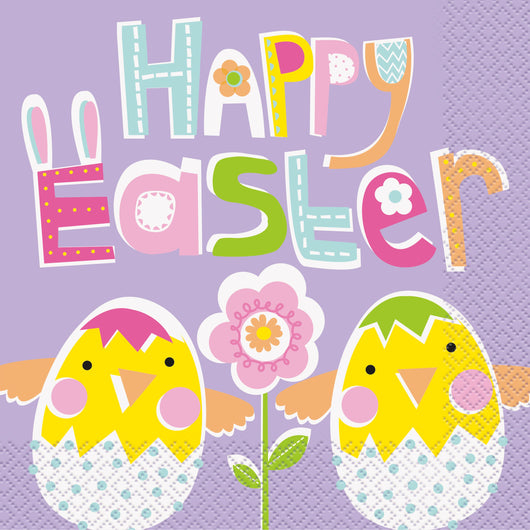 Lilac Happy Easter Luncheon Napkins, 16ct
