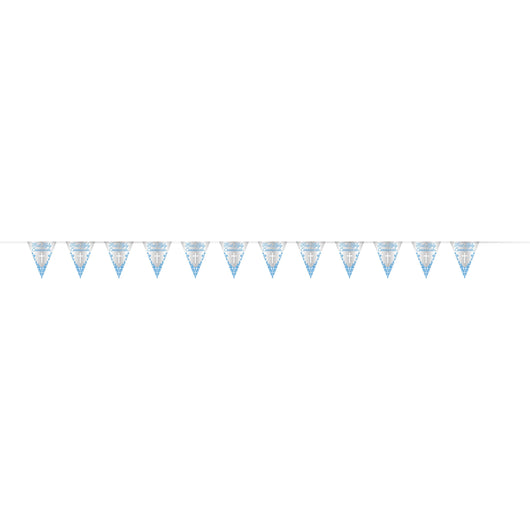 Fancy Blue Cross First Holy Communion Foil Flag Banner, 9ft