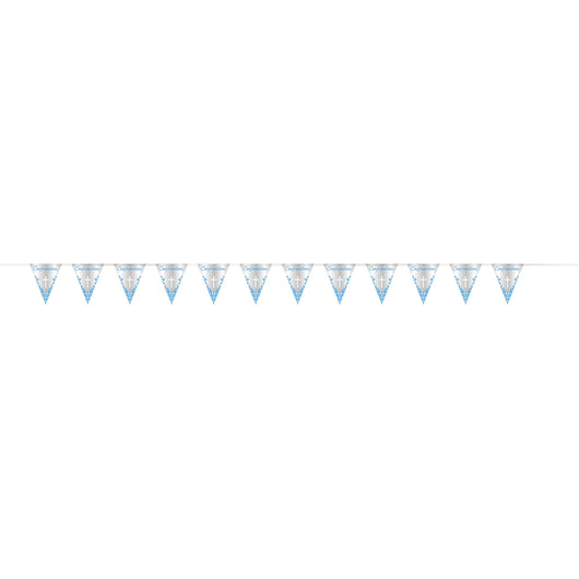 Fancy Blue Cross Confirmation Foil Flag Banner, 9ft