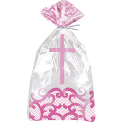 Fancy Pink Cross Cellophane Bags, 5