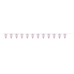 Fancy Pink Cross Confirmation Foil Flag Banner, 9ft