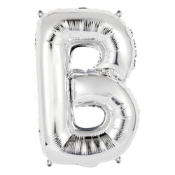 Silver Letter B Shaped Foil Balloon 14