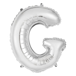 Silver Letter G Shaped Foil Balloon 14