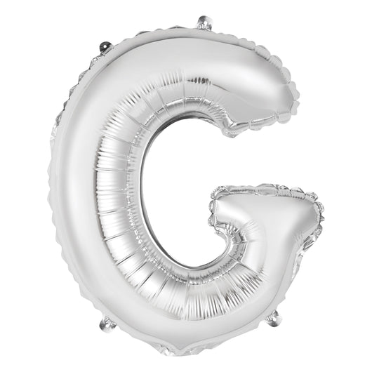 Silver Letter G Shaped Foil Balloon 14