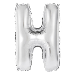 Silver Letter H Shaped Foil Balloon 14