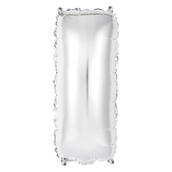 Silver Letter I Shaped Foil Balloon 14