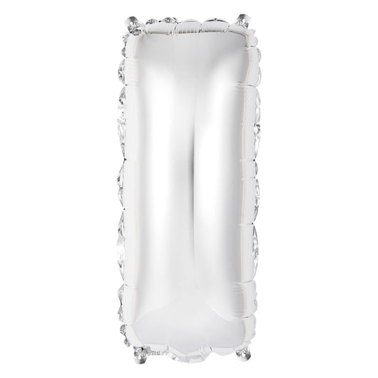 Silver Letter I Shaped Foil Balloon 14