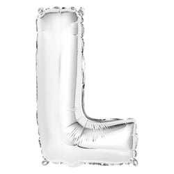 Silver Letter L Shaped Foil Balloon 14