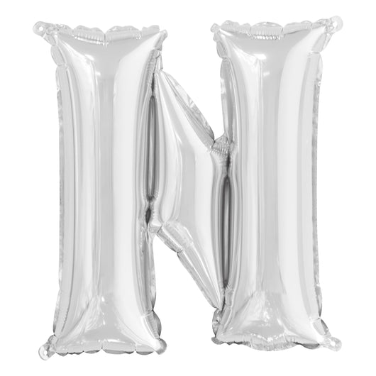Silver Letter N Shaped Foil Balloon 14