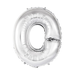 Silver Letter O Shaped Foil Balloon 14