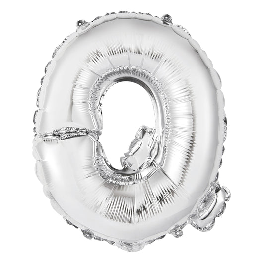 Silver Letter Q Shaped Foil Balloon 14