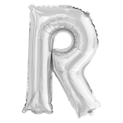 Silver Letter R Shaped Foil Balloon 14