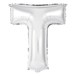 Silver Letter T Shaped Foil Balloon 14