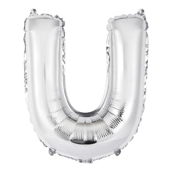 Silver Letter U Shaped Foil Balloon 14