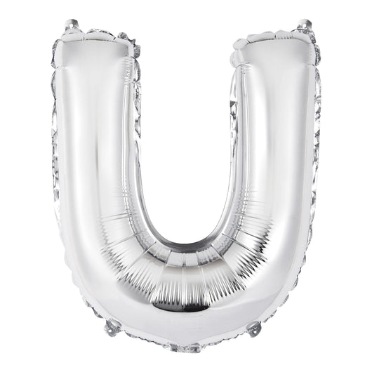 Silver Letter U Shaped Foil Balloon 14