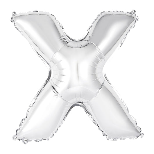 Silver Letter X Shaped Foil Balloon 14