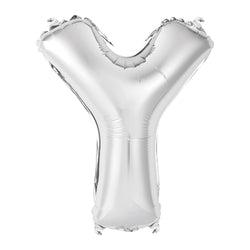 Silver Letter Y Shaped Foil Balloon 14