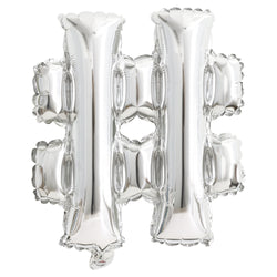 Silver Letter # Shaped Foil Balloon 14