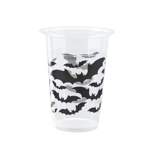 Black Bats Halloween 16oz Plastic Party Cups, 8ct