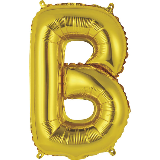 Gold Letter B Shaped Foil Balloon 14