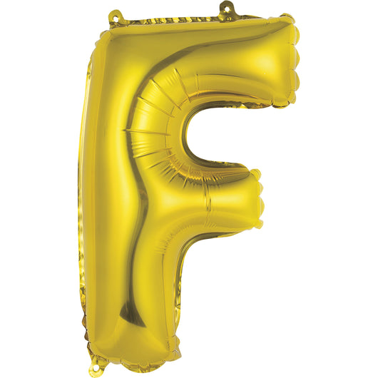 Gold Letter F Shaped Foil Balloon 14