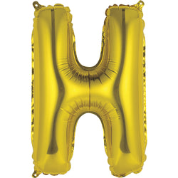 Gold Letter H Shaped Foil Balloon 14