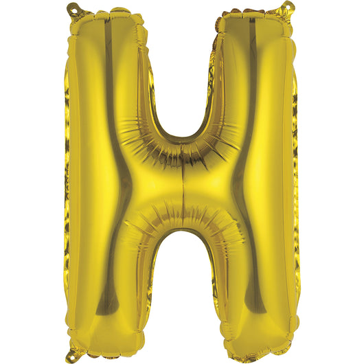 Gold Letter H Shaped Foil Balloon 14