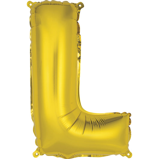Gold Letter L Shaped Foil Balloon 14