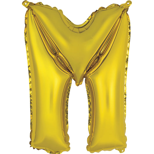 Gold Letter M Shaped Foil Balloon 14
