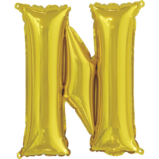 Gold Letter N Shaped Foil Balloon 14