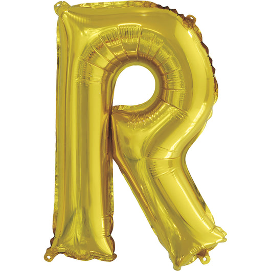 Gold Letter R Shaped Foil Balloon 14