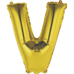 Gold Letter V Shaped Foil Balloon 14