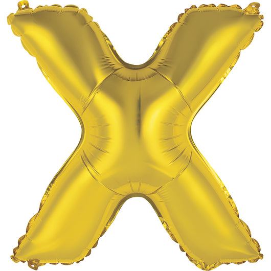 Gold Letter X Shaped Foil Balloon 14