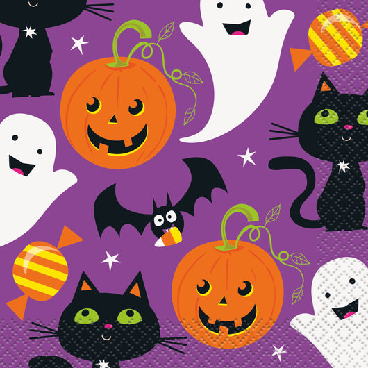 Cat & Pumpkin Beverage Napkins, 16ct