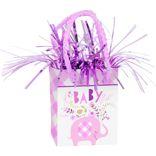 Pink Floral Elephant Mini Gift Bag Balloon Weight
