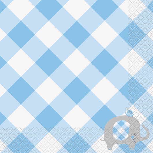 Blue Floral Elephant Luncheon Napkins, 16ct