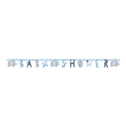 Blue Floral Elephant Jointed Banner