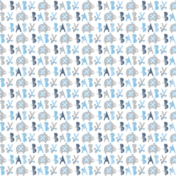 Blue Floral Elephant Gift Wrap 30