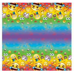 Rainbow Fun Emoji Rectangular Plastic Table Cover, 54