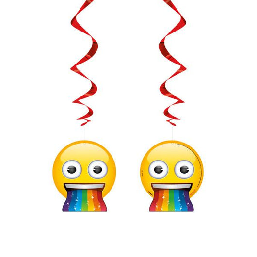 Rainbow Fun Emoji Hanging Swirl Decorations, 26