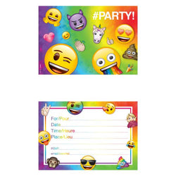 Rainbow Fun Emoji Invitations, 8ct