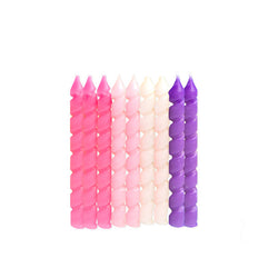 Pink & Purple Spiral Birthday Candles, 10ct
