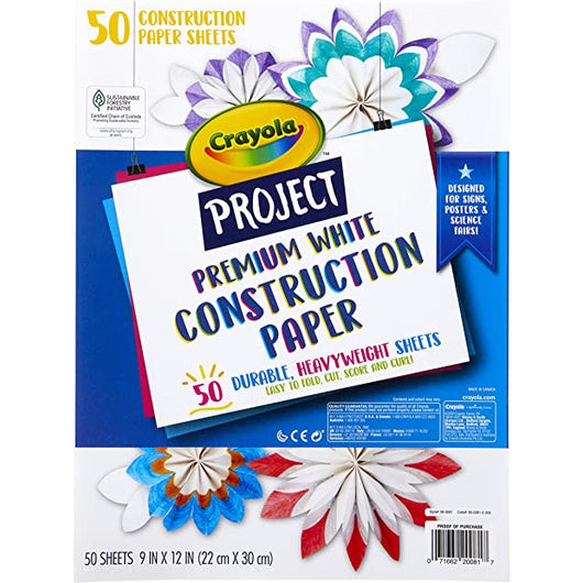 Crayola Project Premium Construction Paper, 50ct. Premium White (24)
