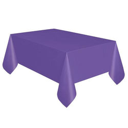 Neon Purple Solid Rectangular Plastic Table Cover, 54