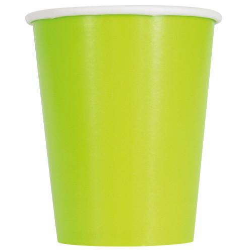 Neon Green Solid 9oz Paper Cups, 14ct