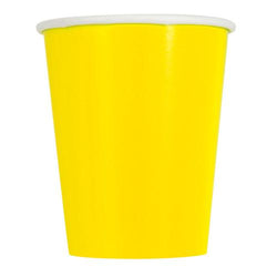 Neon Yellow Solid 9oz Paper Cups, 14ct