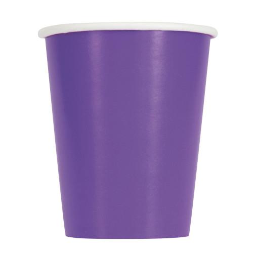 Neon Purple Solid 9oz Paper Cups, 14ct